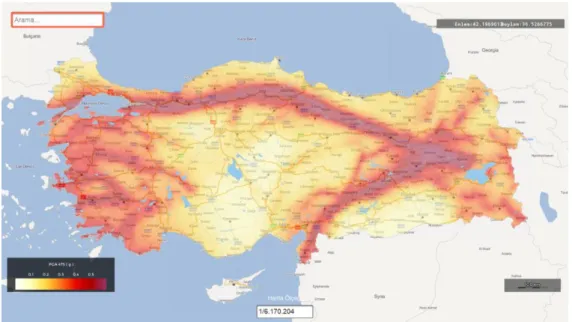 ġekil 2.7: AFAD Deprem Fay Hattı (AFAD, 2018) 