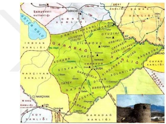 Şekil 2.1: Azerbaycan hanlıkları 