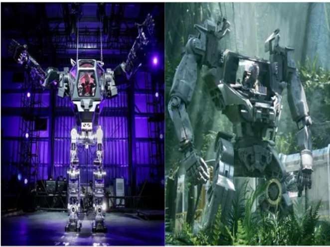 Şekil 3.10 : Avatar filmindeki ve Jeff Bezos’un Method-2 adlı giyilebilir savaş robotu  Kaynak :  https://www.ntv.com.tr/galeri/teknoloji/milyarder-isadaminin-dev-robotu-askeri-operasyonlarda-kullanilabilir,HJAxW3qkXUCF06sL7CpoLQ/7CaZKy-hk0aMHN9DFqbZwA  Kü