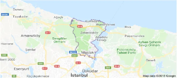 ġekil 3.1: Sarıyer Ġlçesi Haritası      