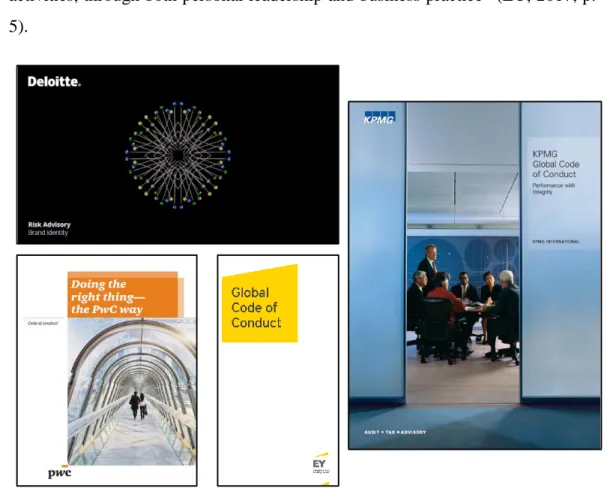 Figure 2.3: Brand Charter examples of the Big Four audit firms 