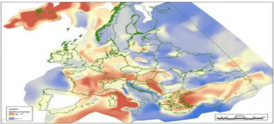 Figure 2.6: Concentrated Regions for Geothermal Resources  Reference: European Federation of Geologists (2014)