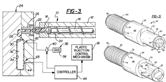 ġekil 80.Patent, Gas nozzle for a gas assisted injection molding system 