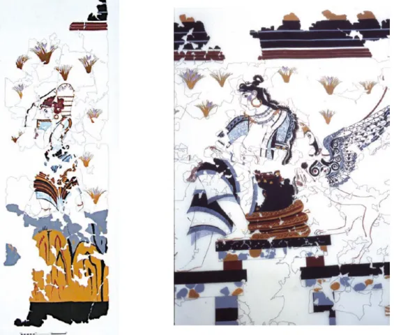 Şekil 2.5: Akrotiri’deki Freskte safran motifleri ((Vlachopoulos, 2008) 