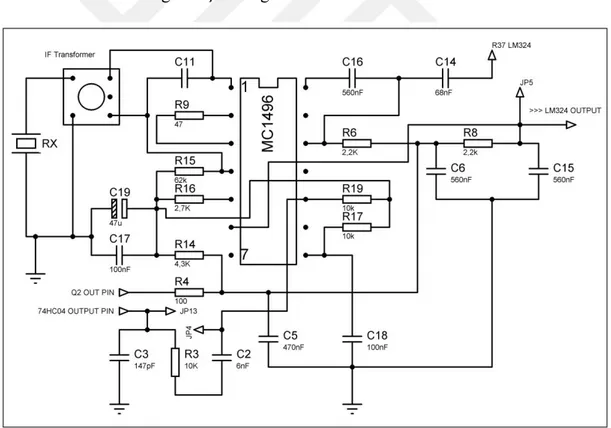 Şekil 3.9: Rx Ultrasonik Sensör ve Modülatör/Demodülatör Devre Şeması. 
