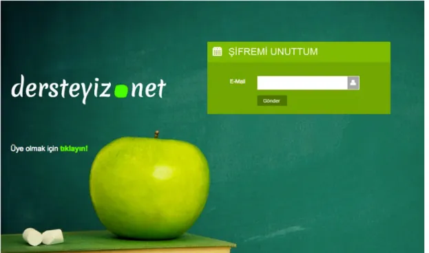 Şekil 5.8: Dersteyiz.Net Şifremi Unuttum Formu 