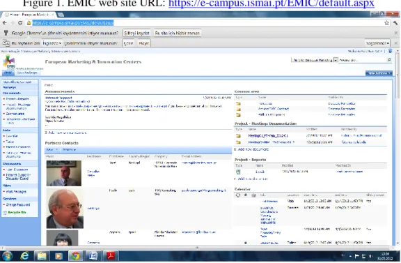 Figure 1. EMIC web site URL:  https://e-campus.ismai.pt/EMIC/default.aspx   