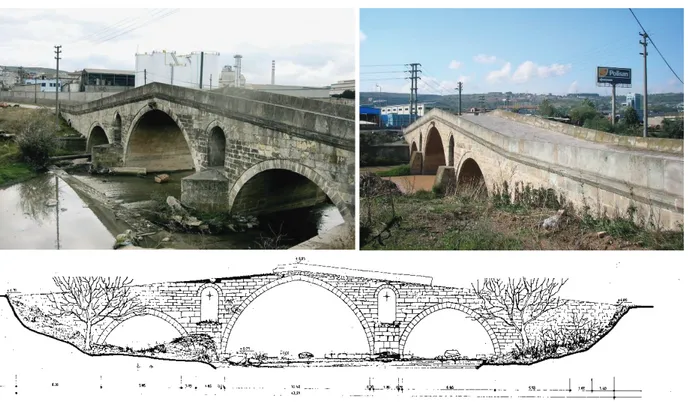 Figure 5: Dilovası Sultan Suleyman (Diliskelesi) Bridge (Kantaratlas, 2018; Şükür, 2008) 