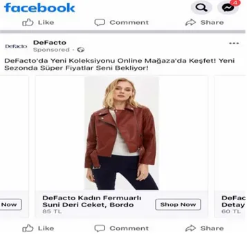 Figure 2.3: Example of Facebook Advertisement. Source: Defacto Facebook Page  (Official) access date 28
