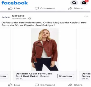 Figure 2.3: Example of Facebook Advertisement. Source: Defacto Facebook Page  (Official) access date 28