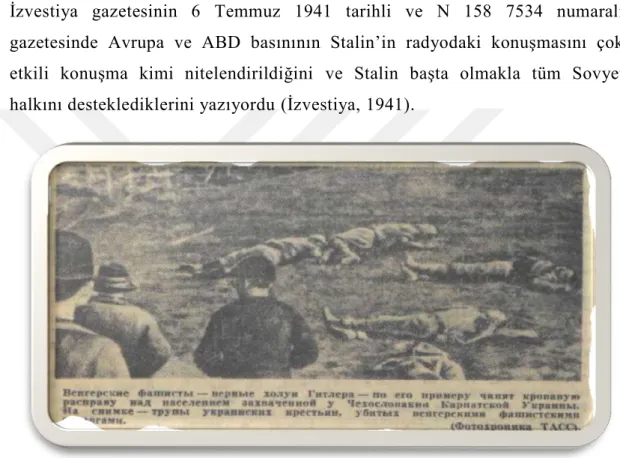 ġekil 4.25: Macaristan’daki işçi sınıfına ait Ukraynalıların kurşuna dizilmesi  Kaynak: (İzvestiya, 1941) 