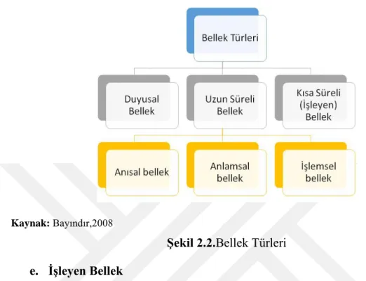 Şekil 2.2.Bellek Türleri  e.  İşleyen Bellek 