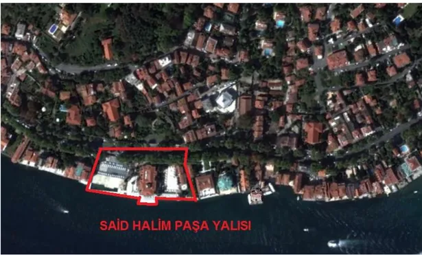 Şekil 5. Said Halim Paşa Yalısı Konumu, Erişim Tarihi: 10/01/2014. 