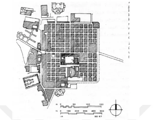 Şekil 2.13: Roma’nın Cezayir’deki askeri kampı Thamugadi’ye ait kent planı  (Tayşi,2006) 