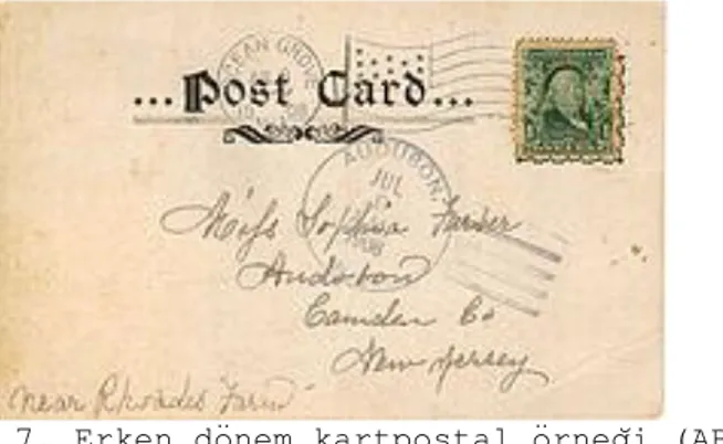 Şekil 7. Erken dönem kartpostal örneği (ABD)  (Figure 7. Sample of Pre-Postcard Era) (USA) 