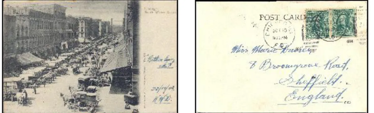 Şekil 12. Tek parça kartpostal örneği (Chicago - ABD) (1904)  (Figure 12. Sample of undivided back post card) (Chicago –USA) (1904)          