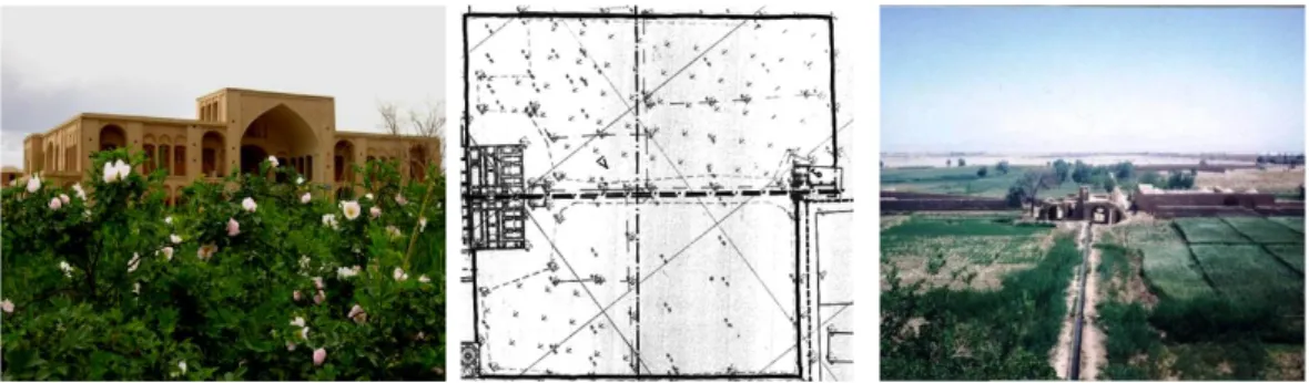 Figure 7. Pavilion after restoration - Garden’s plan and view before conservation 