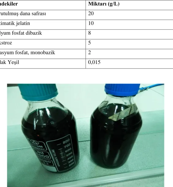 Çizelge 3.1. Toz EE buyyon içeriği 