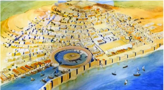 Şekil 4.1. : M.Ö. 814 yılında Fenikeliler tarafından kurulan Kartaca şehri, Günümüz Tunus  kıyıları (Url-9)