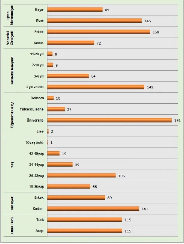 Şekil 4.1: Demografik Özellikler (N=230) Grafiği 