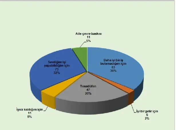 Şekil 4.3: Mevcut İşi Tercih Nedeni (N=230)  