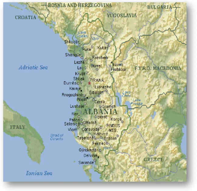 Figure 2.1: Albania’s Map  