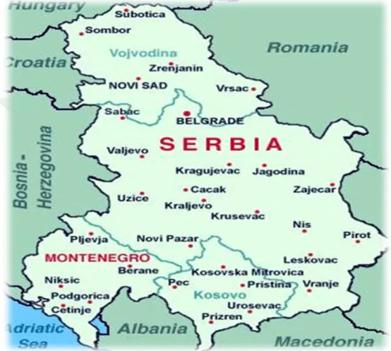 Figure 3.1: Map of Serbia before 2006 