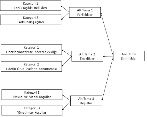 Şekil 3: Sınırlılıklar Teması, Alt Temalar ve Kategoriler 
