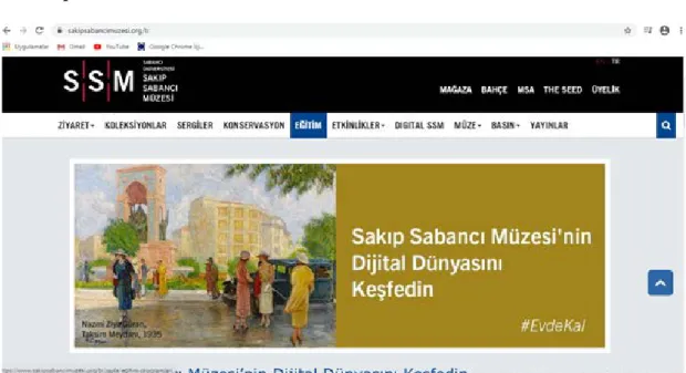 Şekil 6.  Sakıp Sabancı Müzesi Kurumsal Web Sitesi 