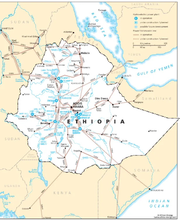 Figure 4.2 Hydropower Site Distribution of Ethiopia (H Represent – Hydropower  Sites Of Ethiopia 