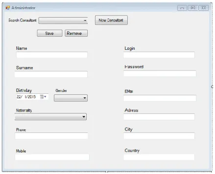 ġekil 5.2 : Administrator Form‟u 