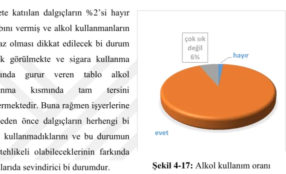 Şekil 4-17: Alkol kullanım oranı 