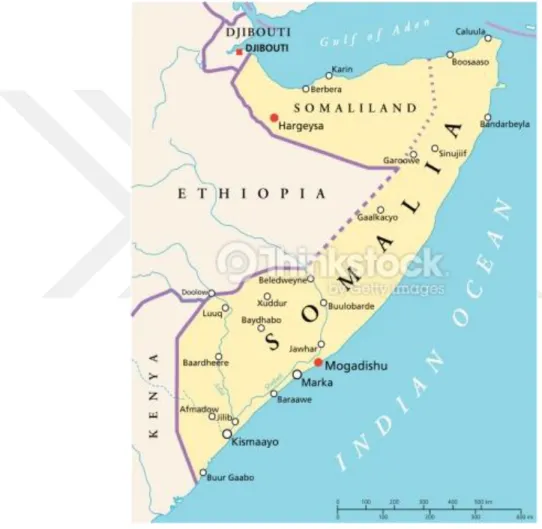 Figure A.1: The Map of Somaliland and Somalia  Source: Thinkstockphotos.com  