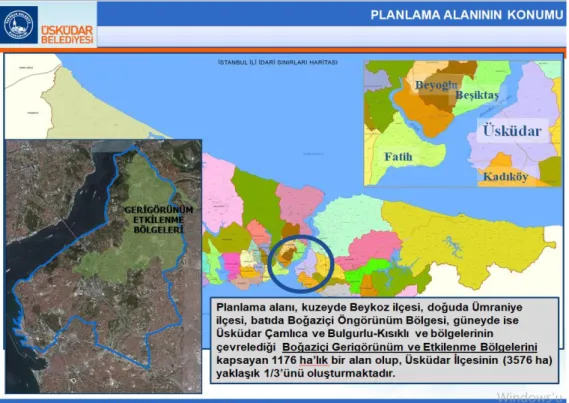 ġekil 5.4: Üsküdar Belediyesi Plan ve Proje Müdürlüğü Arşivinden Planlama  Alanının Konumu 