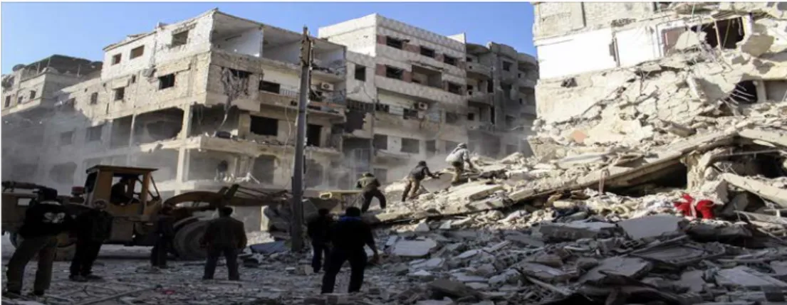 Şekil 2.2: Fotoğraf: Ebu Muhammed. Suriye Ordusu ''Vakkum Bombalı Saldırı. 