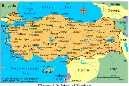 Figure 2.2: Map of Turkey 