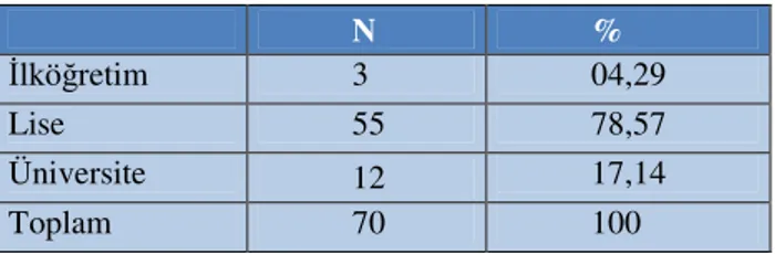 Tablo 2. Yöneticilerin Eğitim Dosyalar 