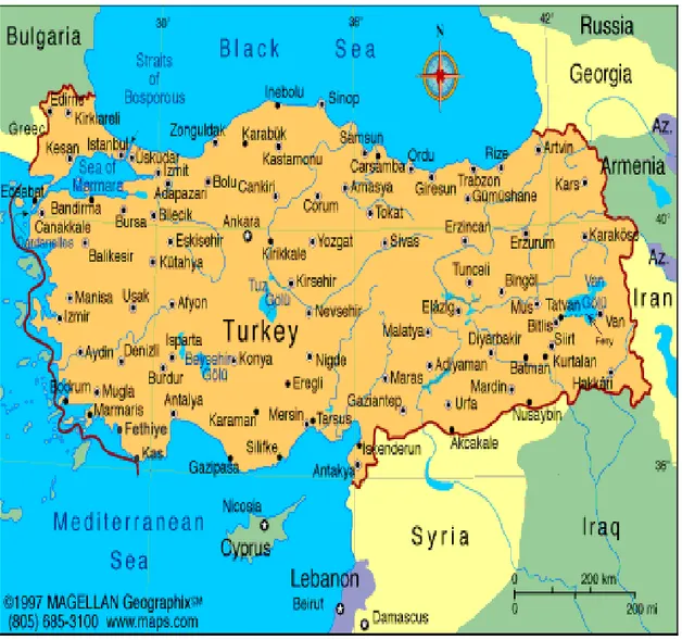 Figure 3.4: Map of Turkey 