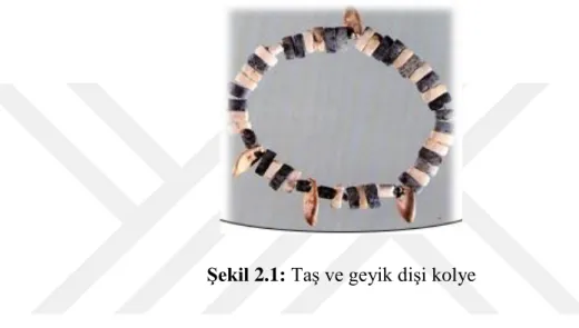 Şekil 2.1: Taş ve geyik dişi kolye 