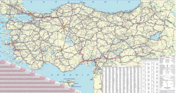 Şekil 1.19: Türkiye Karayolları Haritası 