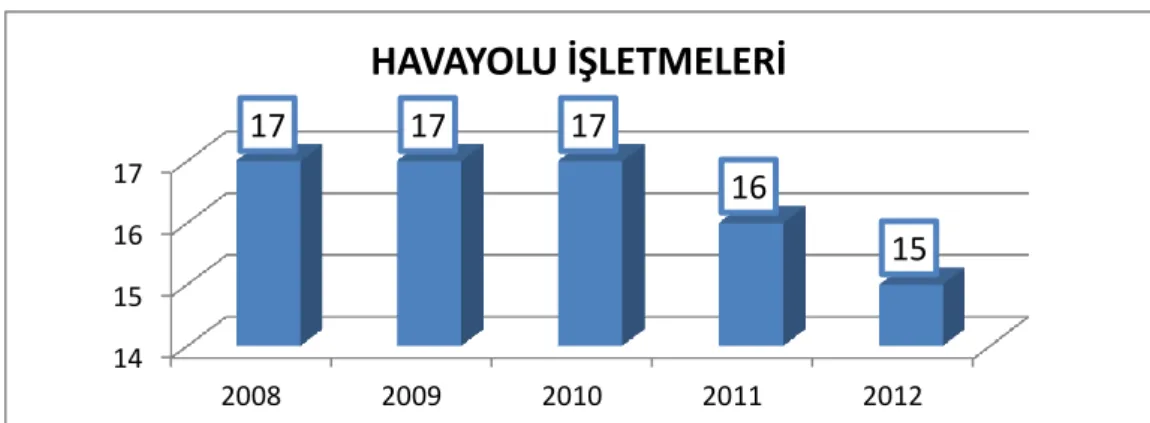 ġekil 5. 2008 – 2012 Hava Yolu ĠĢletmeleri 94