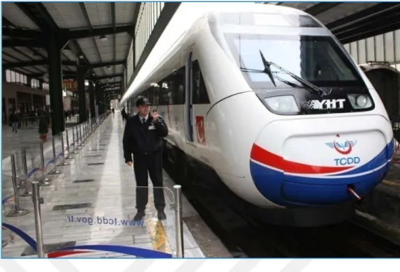 Şekil 2. 9 : Ankara Yüksek Hızlı Tren Garında Araç Kalkışı 