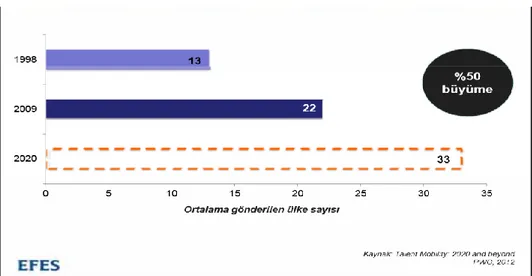 Şekil 2.13: Dünya üzerinde yabancı yöneticilerin işletmeler tarafından atandığı 