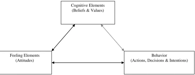 Figure 1. Tri-component Model of Behavior (Oskamp, 1991, p. 8) 