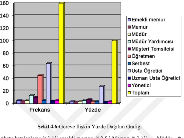 Şekil 4.6:Göreve İlişkin Yüzde Dağılım Grafiği 