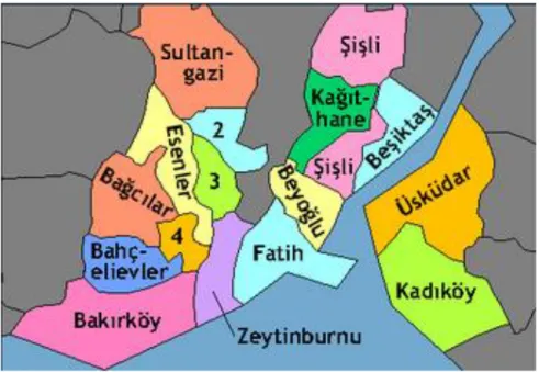 ġekil 3.1: Bakırköy Ġlçesinin Ġstanbul Ġlindeki Konumu Kaynak: http://nl.wikipedia.org/wiki/Istanboel_(provincie)) 