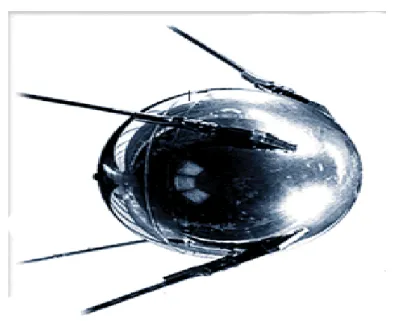 Şekil 3: Yaklaşık 58 cm Çapında, 4 Tane Anteni Bulunan ve 83.6 Kg Ağırlığında Olan “Sputnik”in  (Yol Arkadaşı) Türkiye’deki Gazetelerde Çıkan Fotoğrafı 