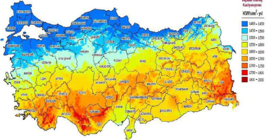 Şekil 4  Türkiye Güneş Potansiyeli Atlası