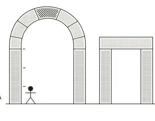 ġekil 4.21. Mimari Dokunsal Diyagram. (Ġnsan – ölçek göstergesi ile sütun uzunluğu 
