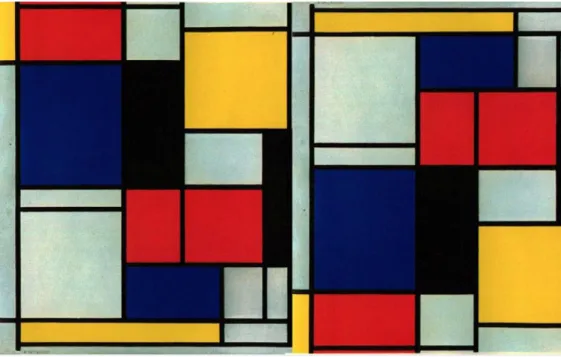 Şekil 2.12 Piet Mondrian, Composition in Blue, Red and Yellow (1921). 